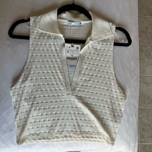 Zara Collared Crop Top Tank